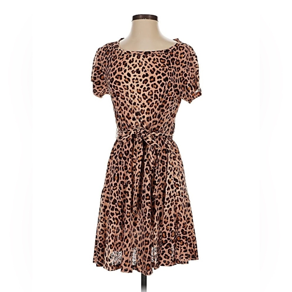 Rebecca Taylor Jersey Cheetah Print Dress Small
